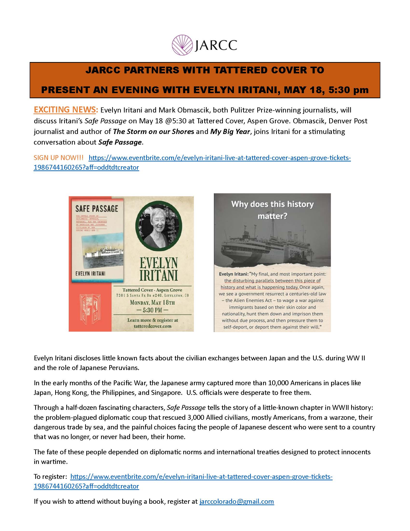 Evelyn Iritani flyer