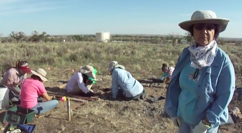 Carlene Tanigoshi Tinker, former internee, volunteers with Denver University's Archaeology Field School. Photo courtesy Kirsten Leong.