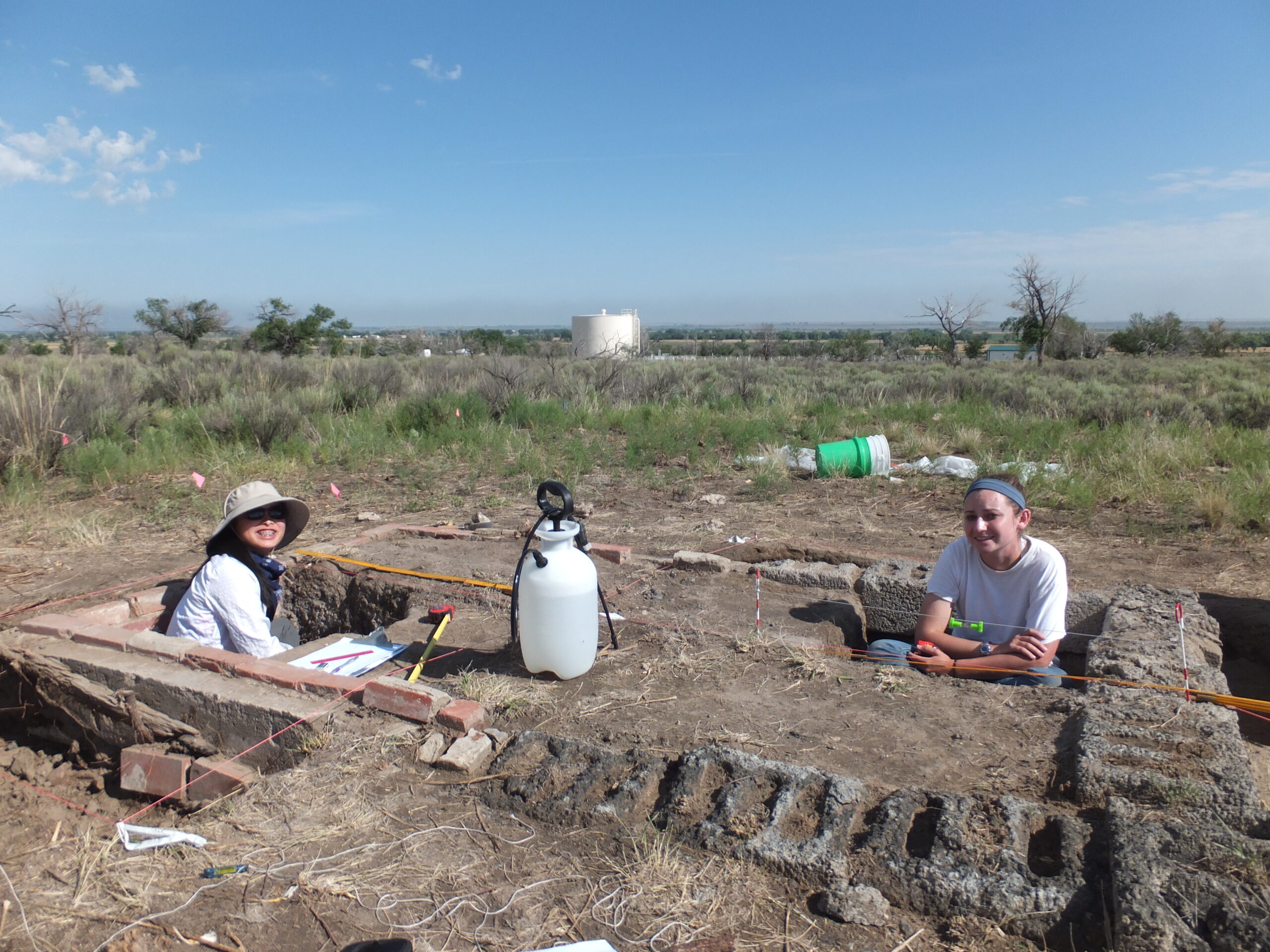 Excavation of an ofuro, Japanese soaking tub. Photo courtesy DU Amache Project.