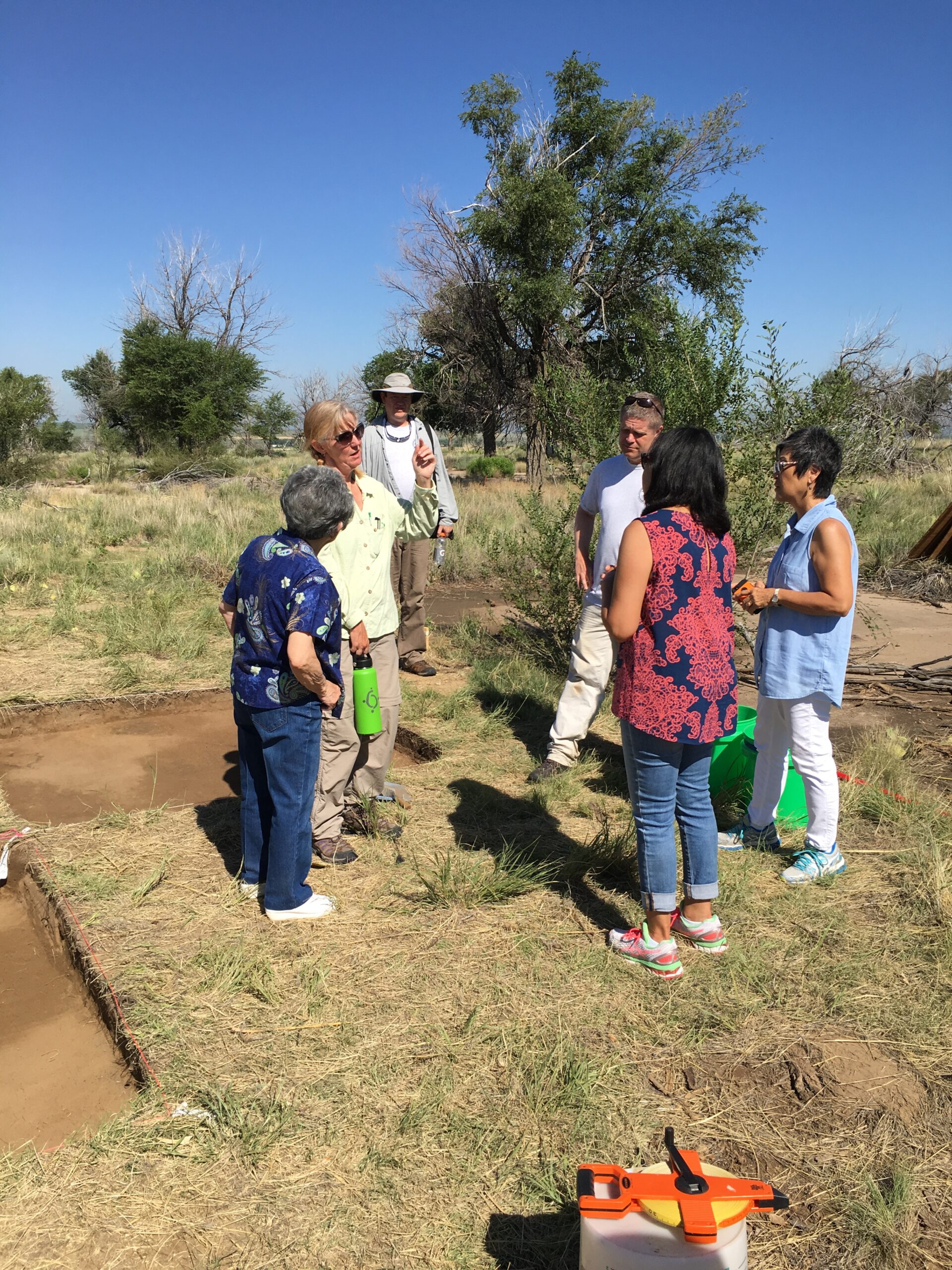 Visiting with archaeologists. Photo courtesy DU Amache Project.