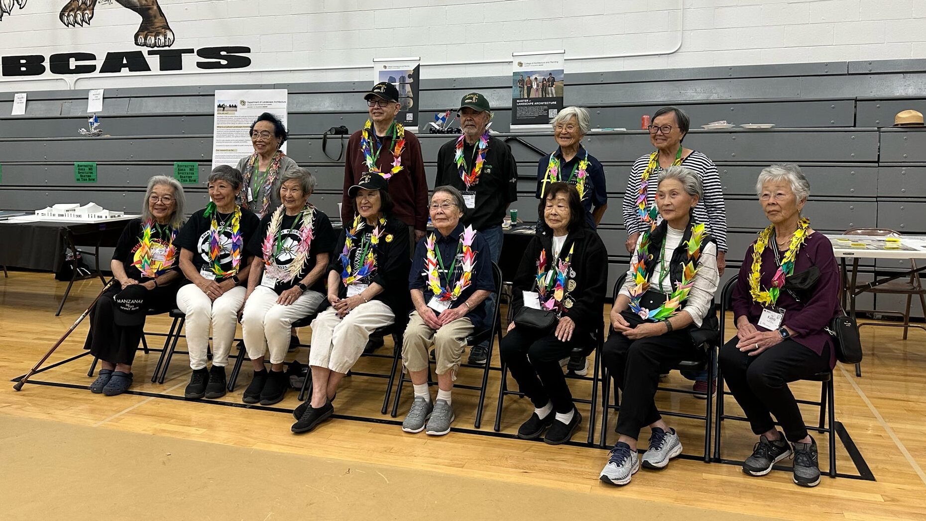 Incarceration survivors at the Granada High School. Photo courtesy Charlene Tonai Din.